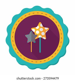 Sweets and candies flat icon with long shadow,eps 10