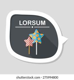 Sweets and candies flat icon with long shadow,eps 10