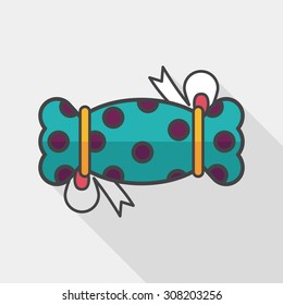 Sweets and candies flat icon with long shadow,eps10