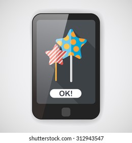 Sweets and candies flat icon with long shadow,eps 10