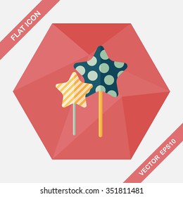 Sweets and candies flat icon with long shadow,eps 10
