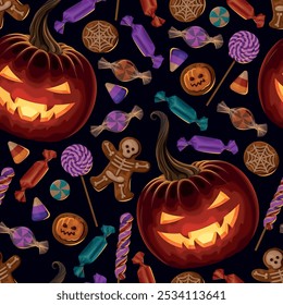 Doces doces doces doces halloween padrão sem emenda