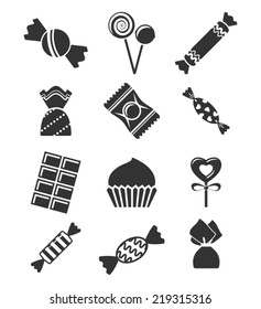 Sweets and candies icons.