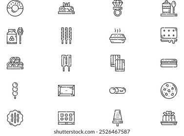 Sweets and candies icons collection is a vector illustration with editable stroke.