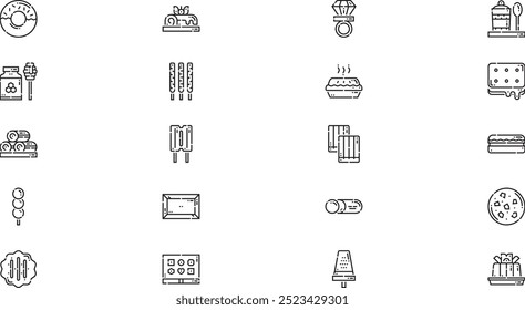 Sweets and candies icons High-Quality Vector Icons Collection with Editable Stroke. Ideal for Professional and Creative Projects.