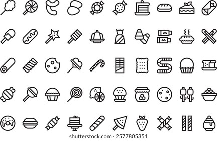 Sweets and candies icons High-Quality Vector Icons Collection with Editable Stroke. Ideal for Professional and Creative Projects.