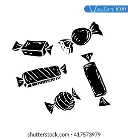 Sweets and candies icons. vector illustration.