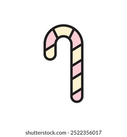 Sweets Candy Cane Icon Vector Illustration