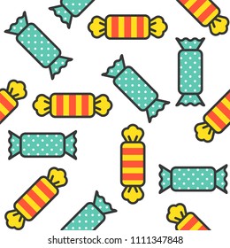 Sweets candy filled outline seamless pattern suitable for wrapping paper gift or wallpaper