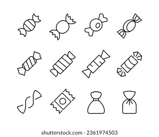 Sweets , candy icon button, vector, sign, symbol, logo, illustration, editable stroke, design style isolated on white