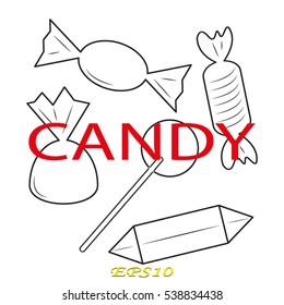 sweets, candy, icon, vector illustration EPS 10