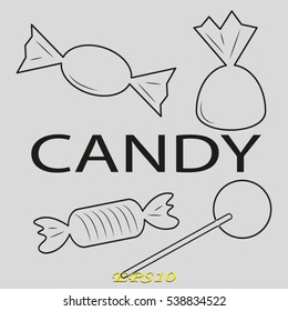 sweets, candy, icon, vector illustration EPS 10