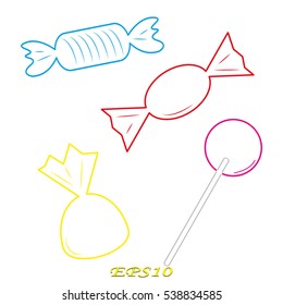 sweets, candy, icon, vector illustration EPS 10