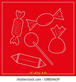 sweets, candy, icon, vector illustration EPS 10