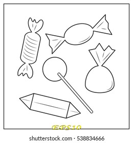 sweets, candy, icon, vector illustration EPS 10