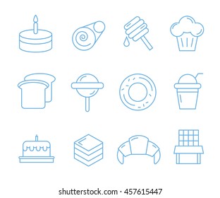 sweets and candy icons, outline icons