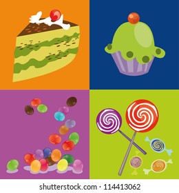 Sweets. Candy. Muffin. Birthday Cake
