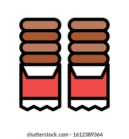 sweets and candy related wrapped chocolate vector with editable stroke