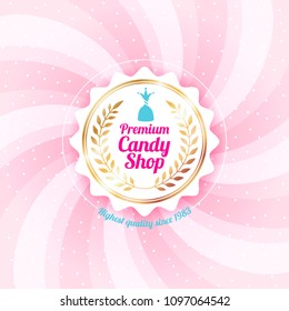 Sweets candy shop poster background. Menu, advertising design template.
