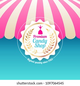 Sweets candy shop poster background. Menu, advertising design template.