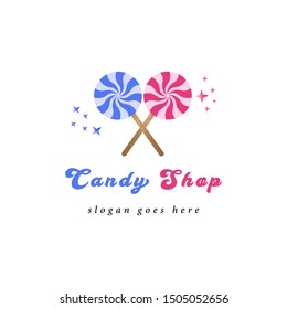 Sweets Candy Shop Vector Logo Design