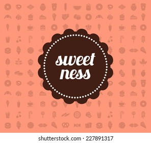 sweets card. bakery icons.