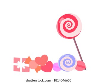 Sweets collected in a heap, a vector graphics