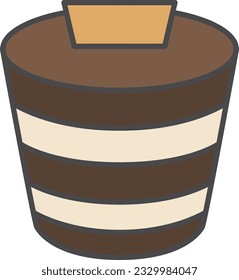 Sweets color single icon illustration tiramisu