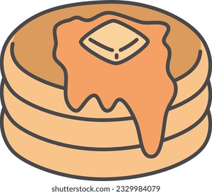 Sweets color single icon illustration hot cake