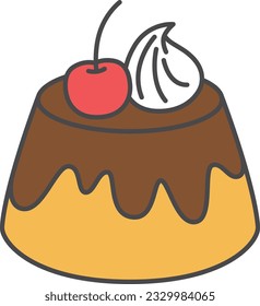 Dulce color de un solo elemento icono ilustración pudding