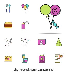 sweets colored icon. birthday icons universal set for web and mobile