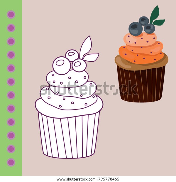 Sweets Coloring Page Childrendonat Cake Cupcake Food And Drink
