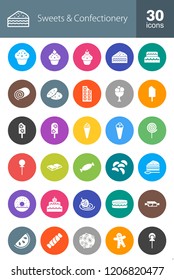 Sweets & Confectionery Filled Circle Icons