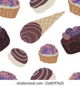 
Sweets cupcake cake cake graphic illustration hand drawn print for kids set of separate elements on white background