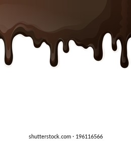 Sweets dessert food dark chocolate drips background vector illustration