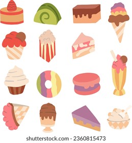 Dulces y alimentos para postres Ilustración 