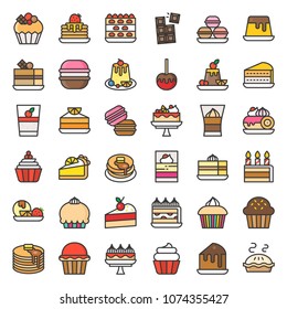 Sweets and dessert icon, filled outline
