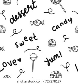 sweets doodle seamless background