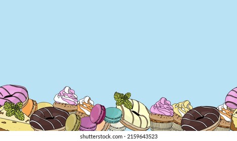 Sweets doodles donuts cheesecake cake mafin