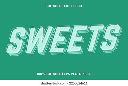 Sweets editable text effect, lettering typography font style, cute 3d text for tittle