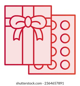 Sweets flat icon. Present pink icons in trendy flat style. Chocolate candy box gradient style design, designed for web and app. Eps 10