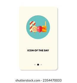 Sweets flat vector icon. Candy cane isolated sign. Sweets concept. Vector illustration symbol elements for web design and apps