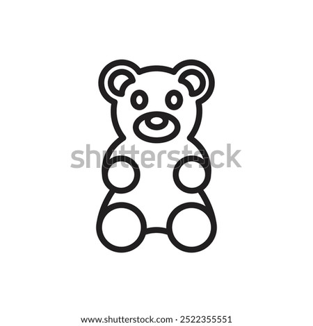 Sweets Gummy Bear Outline Icon Vector Illustration