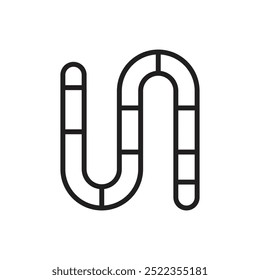 Sweets Gummy Worm Outline Icon Vector Illustration