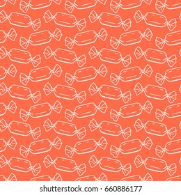 Sweets hand drawing seamless pattern. Vector illustration.