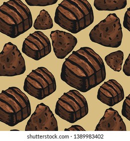 Sweets hand drawn pattern background