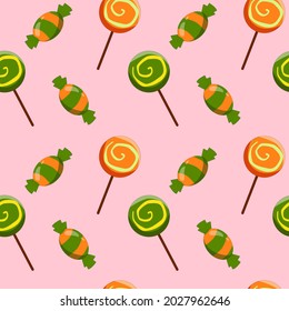 
Sweets hand-drawn seamless pattern Helloween