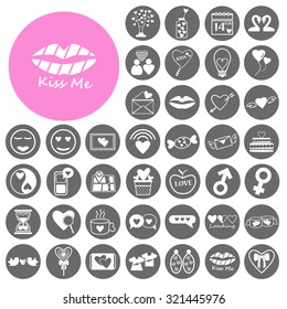 Sweets heart collection icons set. Vector Illustration eps10 