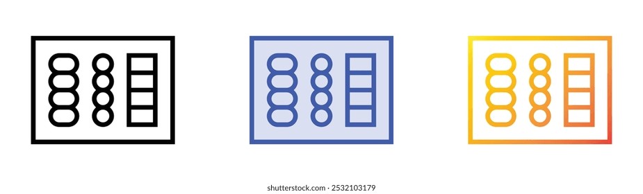Süßigkeiten-Symbol. Lineares, blaues Füllungs- und Farbverlauf-Design einzeln auf weißem Hintergrund