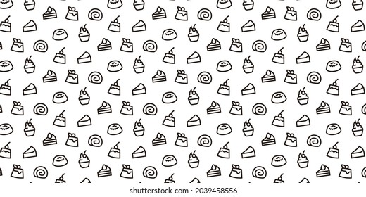 Sweets icon pattern background for website or wrapping paper (Monotone version)